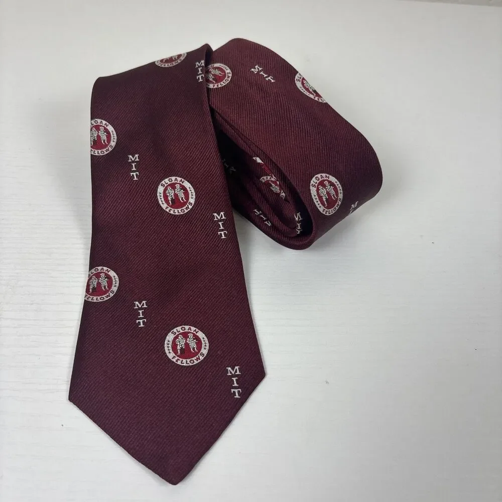Vintage Silk MIT Sloan Fellows Tie Made Exclusively 1987 Sloan Fellows By DOD